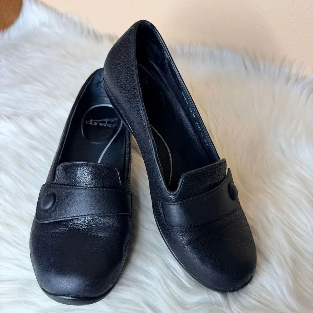 Dansko Olena Shimmer Leather Slip On Clogs Size 38